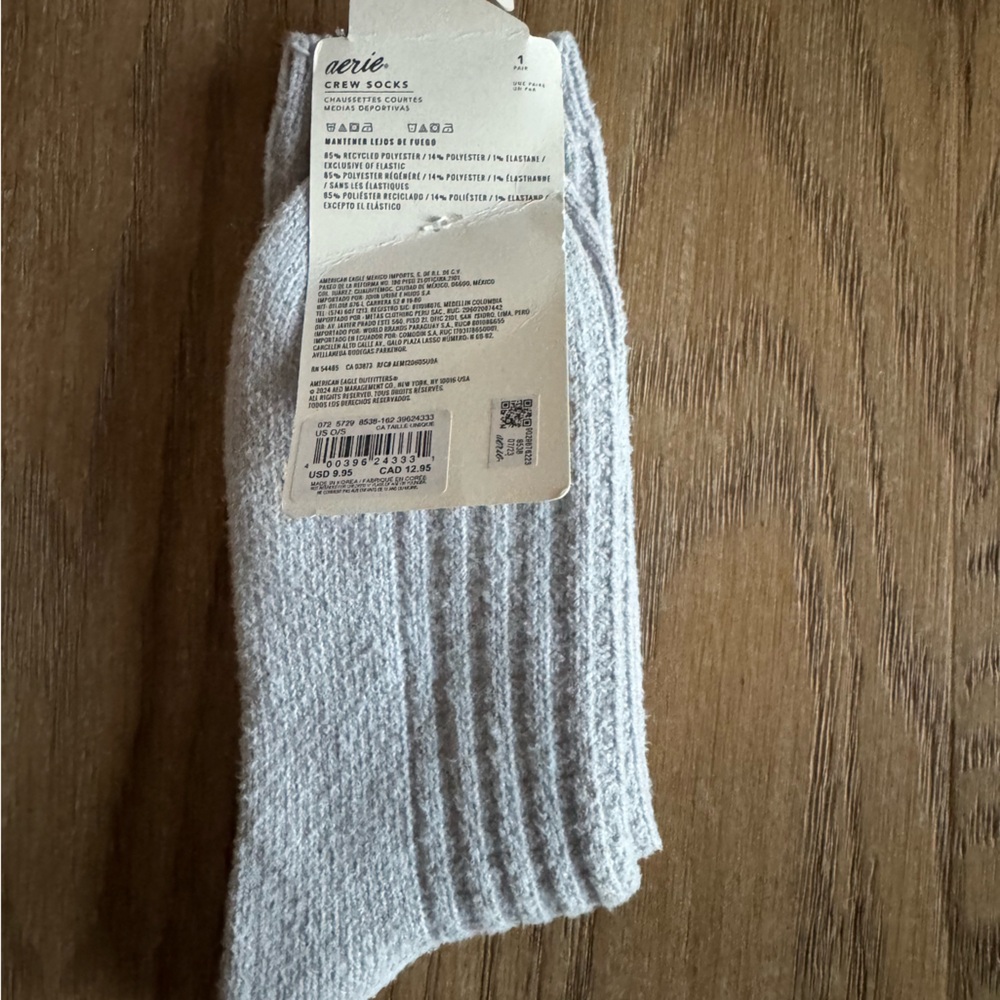 Bundle Aerie Waffle Crew Sock Brown and Gray - Picture 4 of 4